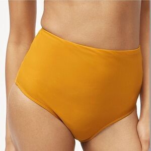J.CREW Bikini Bottom Women Large High Waisted NEW Marigold Yellow L5768